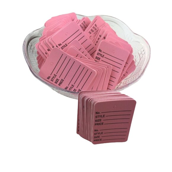 Pink Price Garment Clothes Tags Inventory Junk Journal Ephemera Lot 50 mq - Picture 1 of 7